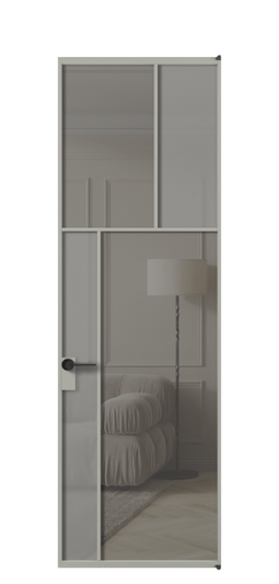 Межкомнатная дверь АЛПЛ041.22 АНСР Серый сатин матовое + Серый прозрачное. Цвет Алюминий нейтральный серый. Материал Алюминий в эмали. Коллекция Мозаик. Фото. Дверь межкомнатная АЛПЛ041.22 АНСР Серый сатин матовое + Серый прозрачное. Цвет Алюминий нейтральный серый. Материал Алюминий в эмали. Коллекция Мозаик. Картинка.