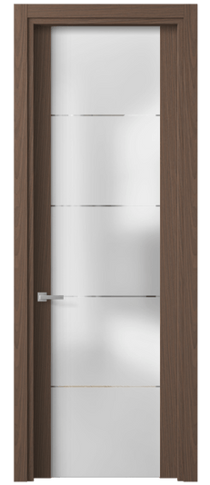 Дверь межкомнатная 4114 МШНДК ГРА. Цвет Дуб кофейный матовый. Материал Мультишпон НатурВуд. Коллекция Планум. Картинка.