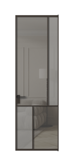 Межкомнатная дверь АЛПЛ041.21 ААН Серый сатин матовое + Серый прозрачное. Цвет Алюминий антрацит. Материал Алюминий в эмали. Коллекция Мозаик. Фото. Дверь межкомнатная АЛПЛ041.21 ААН Серый сатин матовое + Серый прозрачное. Цвет Алюминий антрацит. Материал Алюминий в эмали. Коллекция Мозаик. Картинка.