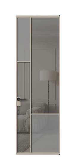 Межкомнатная дверь АЛПЛ041.13 АБСКСерый сатин матовое + Серый прозрачное. Цвет Алюминий бисквитный. Материал Алюминий в эмали. Коллекция Мозаик. Фото. Дверь межкомнатная АЛПЛ041.13 АБСКСерый сатин матовое + Серый прозрачное. Цвет Алюминий бисквитный. Материал Алюминий в эмали. Коллекция Мозаик. Картинка.