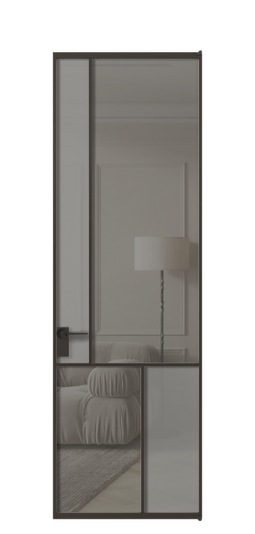 Межкомнатная дверь АЛПЛ041.20 ААН Серый сатин матовое + Серый прозрачное. Цвет Алюминий антрацит. Материал Алюминий в эмали. Коллекция Мозаик. Фото. Дверь межкомнатная АЛПЛ041.20 ААН Серый сатин матовое + Серый прозрачное. Цвет Алюминий антрацит. Материал Алюминий в эмали. Коллекция Мозаик. Картинка.