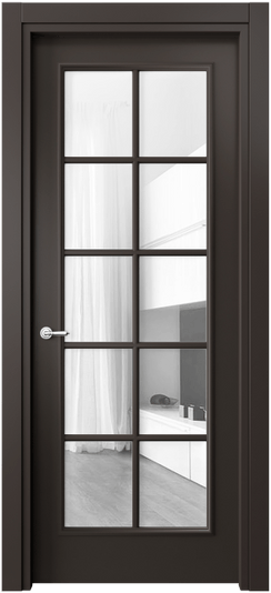 Дверь межкомнатная 8102 МАН Прозрачное стекло. Цвет Матовый антрацит. Материал Гладкая эмаль. Коллекция Париж. Картинка.
