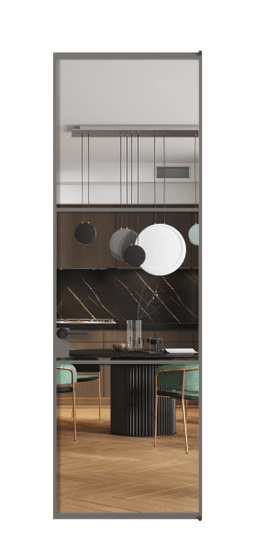 Дверь межкомнатная АЛПЛ040.03 Crystalvision АКЛС. Цвет Алюминий классический серый. Материал Алюминий в эмали. Коллекция Формато. Картинка.