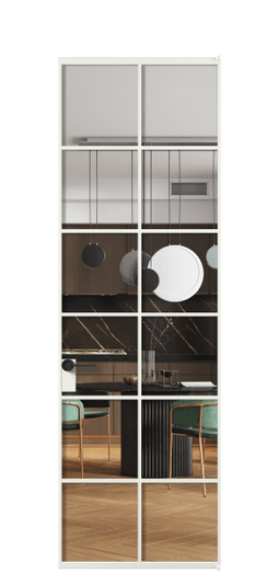 Дверь межкомнатная АЛПЛ040.05 АССР Crystalvision. Цвет Алюминий светло-серый. Материал Алюминий в эмали. Коллекция Формато. Картинка.