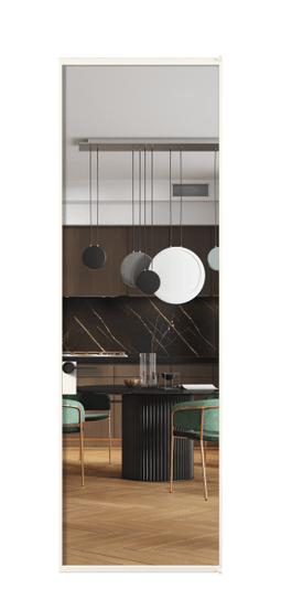 Дверь межкомнатная АЛПЛ040.01 АПБЛ Crystalvision. Цвет Алюминий пудровый белый. Материал Алюминий в эмали. Коллекция Формато. Картинка.