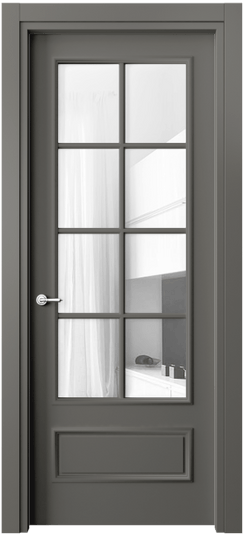 Межкомнатная дверь 8112 МКЛС Прозрачное стекло. Цвет Матовый классический серый. Материал Гладкая эмаль. Коллекция Париж. Фото. Дверь межкомнатная 8112 МКЛС Прозрачное стекло. Цвет Матовый классический серый. Материал Гладкая эмаль. Коллекция Париж. Картинка.