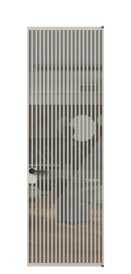 Дверь межкомнатная АЛПЛ040.06 АСБЖ Алюминий светло-бежевый Stopsol Clear прозрачное. Цвет Алюминий светло-бежевый. Материал Алюминий в эмали. Коллекция Формато. Картинка.