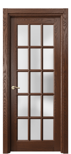Дверь межкомнатная 0708 ДКЧ.Б САТ. Цвет Дуб коньячный брашированный. Материал Массив дуба брашированный. Коллекция Лигнум. Картинка.
