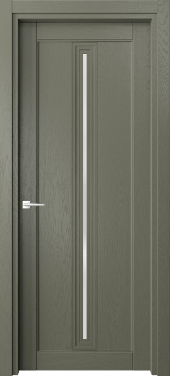 Дверь межкомнатная 6123 ДОТ САТ. Цвет Дуб оливковый тёмный. Материал Массив дуба эмаль. Коллекция Эго. Картинка.