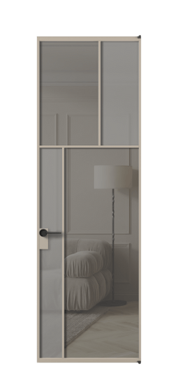 Межкомнатная дверь АЛПЛ041.22 АБСК Серый сатин матовое + Серый прозрачное. Цвет Алюминий бисквитный. Материал Алюминий в эмали. Коллекция Мозаик. Фото. Дверь межкомнатная АЛПЛ041.22 АБСК Серый сатин матовое + Серый прозрачное. Цвет Алюминий бисквитный. Материал Алюминий в эмали. Коллекция Мозаик. Картинка.