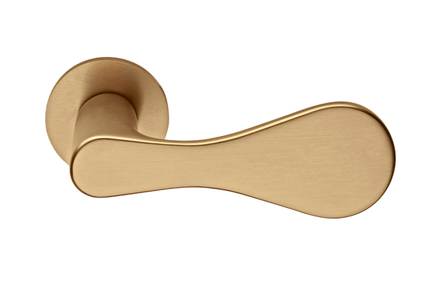 Ручки для дверей Ручка дверная Дроп. Цвет Матовое золото PVD. Коллекция Дроп. Картинка.