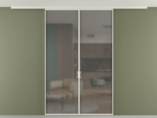 Перегородка Формато вдоль стены на потолок 2 створки