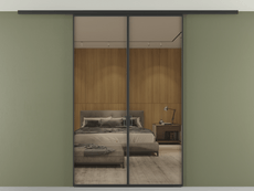 Перегородка Формато вдоль стены на потолок 2 створки