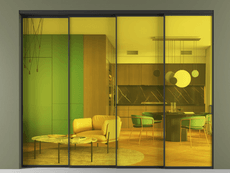 Перегородка Формато внутри проёма 4 створки с синхронным механизмом