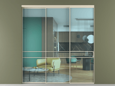 Перегородка Формато внутри проёма 3 створки с синхронным механизмом